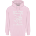 Freestyling Snowboarding Snowboard Childrens Kids Hoodie Light Pink