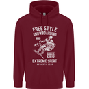 Freestyling Snowboarding Snowboard Childrens Kids Hoodie Maroon