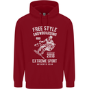 Freestyling Snowboarding Snowboard Childrens Kids Hoodie Red