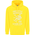 Freestyling Snowboarding Snowboard Childrens Kids Hoodie Yellow