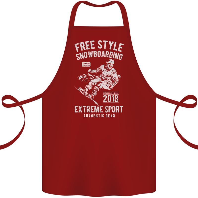 Freestyling Snowboarding Snowboard Cotton Apron 100% Organic Maroon