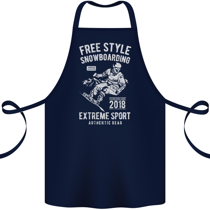 Freestyling Snowboarding Snowboard Cotton Apron 100% Organic Navy Blue