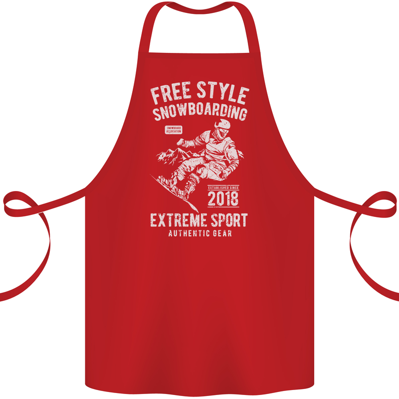 Freestyling Snowboarding Snowboard Cotton Apron 100% Organic Red