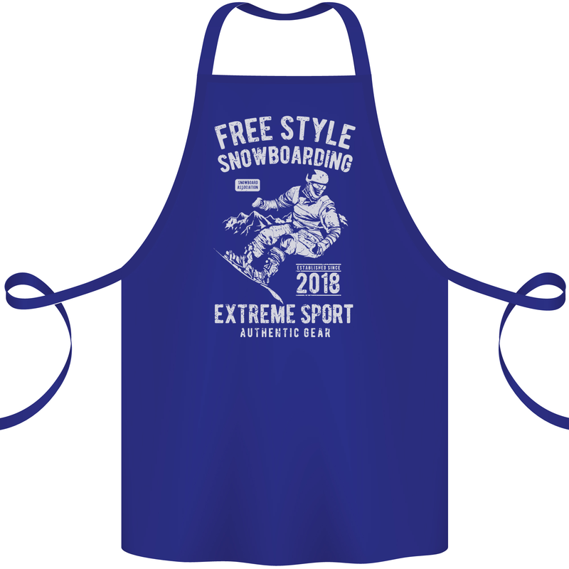 Freestyling Snowboarding Snowboard Cotton Apron 100% Organic Royal Blue
