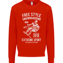 Freestyling Snowboarding Snowboard Kids Sweatshirt Jumper Bright Red