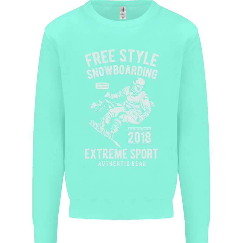 Freestyling Snowboarding Snowboard Kids Sweatshirt Jumper Peppermint