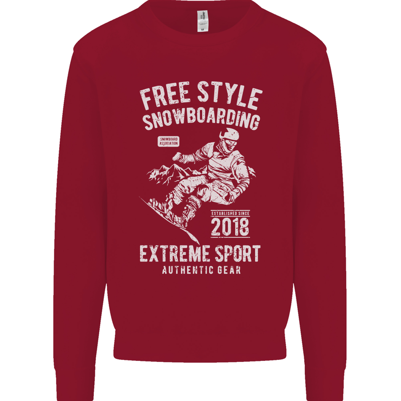 Freestyling Snowboarding Snowboard Kids Sweatshirt Jumper Red