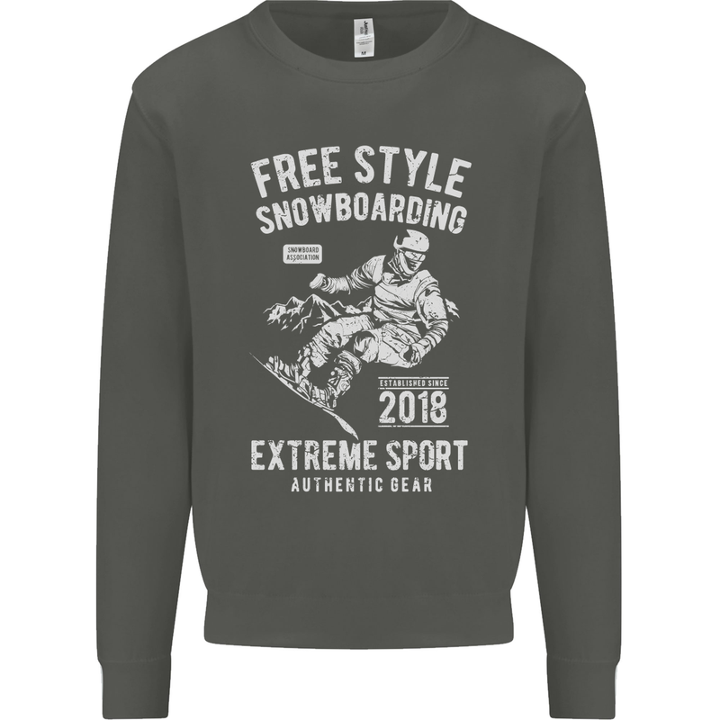 Freestyling Snowboarding Snowboard Kids Sweatshirt Jumper Storm Grey