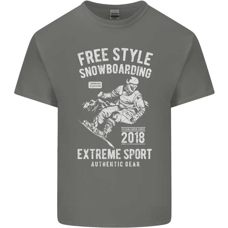 Freestyling Snowboarding Snowboard Kids T-Shirt Childrens Charcoal