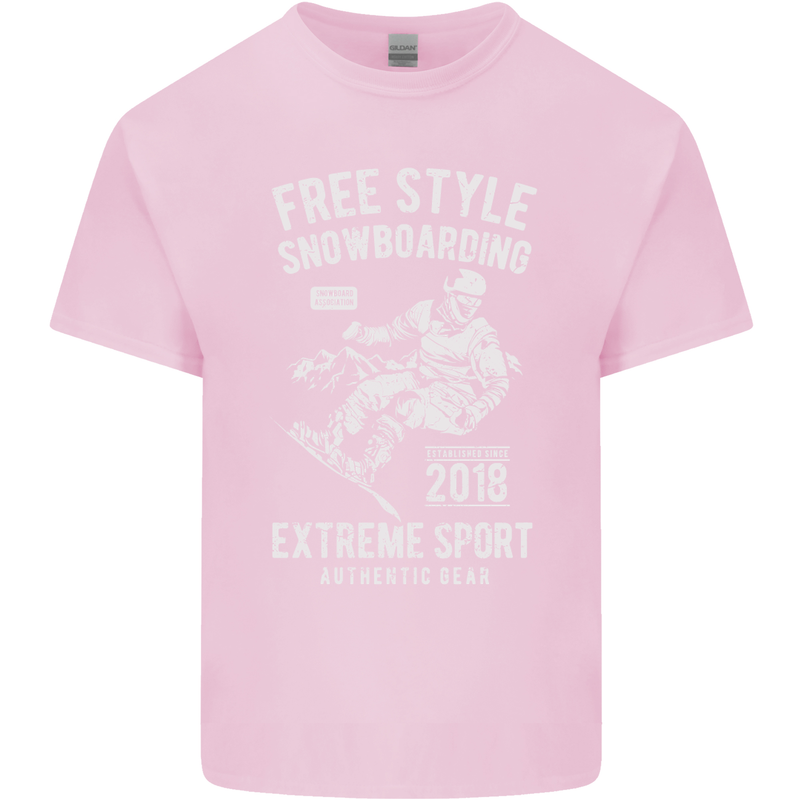Freestyling Snowboarding Snowboard Kids T-Shirt Childrens Light Pink