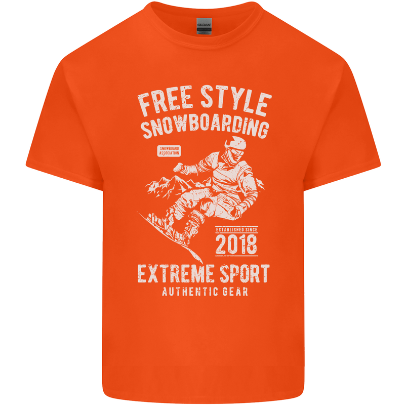 Freestyling Snowboarding Snowboard Kids T-Shirt Childrens Orange
