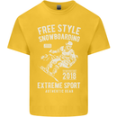 Freestyling Snowboarding Snowboard Kids T-Shirt Childrens Yellow