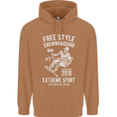 Freestyling Snowboarding Snowboard Mens 80% Cotton Hoodie Caramel Latte