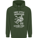 Freestyling Snowboarding Snowboard Mens 80% Cotton Hoodie Forest Green
