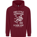 Freestyling Snowboarding Snowboard Mens 80% Cotton Hoodie Maroon