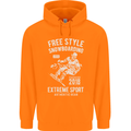 Freestyling Snowboarding Snowboard Mens 80% Cotton Hoodie Orange