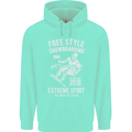 Freestyling Snowboarding Snowboard Mens 80% Cotton Hoodie Peppermint