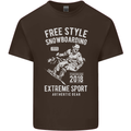 Freestyling Snowboarding Snowboard Mens Cotton T-Shirt Tee Top Dark Chocolate