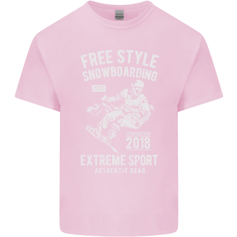 Freestyling Snowboarding Snowboard Mens Cotton T-Shirt Tee Top Light Pink
