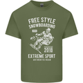 Freestyling Snowboarding Snowboard Mens Cotton T-Shirt Tee Top Military Green