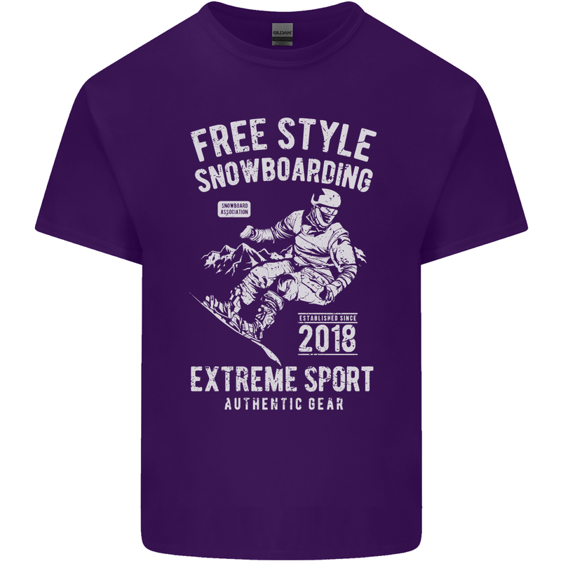 Freestyling Snowboarding Snowboard Mens Cotton T-Shirt Tee Top Purple
