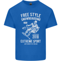 Freestyling Snowboarding Snowboard Mens Cotton T-Shirt Tee Top Royal Blue