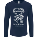 Freestyling Snowboarding Snowboard Mens Long Sleeve T-Shirt Navy Blue