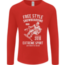 Freestyling Snowboarding Snowboard Mens Long Sleeve T-Shirt Red