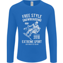 Freestyling Snowboarding Snowboard Mens Long Sleeve T-Shirt Royal Blue