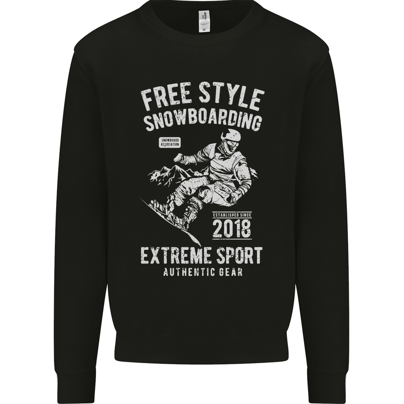 Freestyling Snowboarding Snowboard Mens Sweatshirt Jumper Black