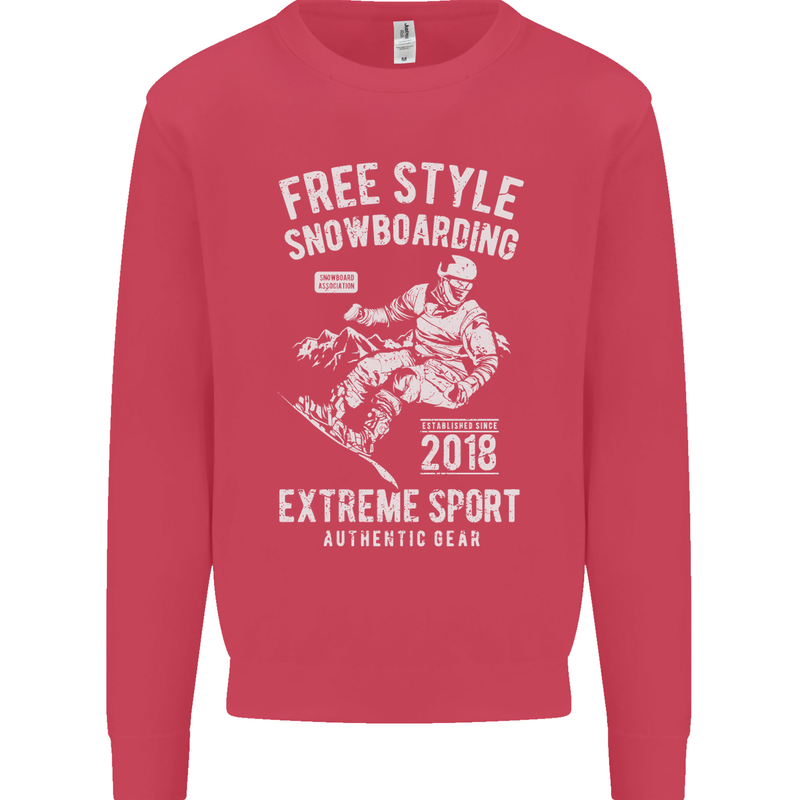 Freestyling Snowboarding Snowboard Mens Sweatshirt Jumper Heliconia
