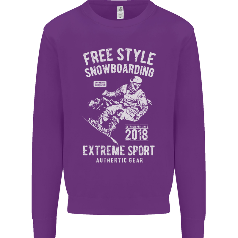 Freestyling Snowboarding Snowboard Mens Sweatshirt Jumper Purple