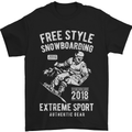 Freestyling Snowboarding Snowboard Mens T-Shirt Cotton Gildan Black