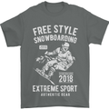 Freestyling Snowboarding Snowboard Mens T-Shirt Cotton Gildan Charcoal
