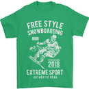 Freestyling Snowboarding Snowboard Mens T-Shirt Cotton Gildan Irish Green