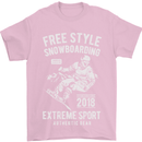 Freestyling Snowboarding Snowboard Mens T-Shirt Cotton Gildan Light Pink