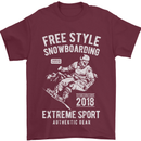 Freestyling Snowboarding Snowboard Mens T-Shirt Cotton Gildan Maroon