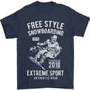 Freestyling Snowboarding Snowboard Mens T-Shirt Cotton Gildan Navy Blue