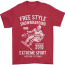 Freestyling Snowboarding Snowboard Mens T-Shirt Cotton Gildan Red