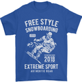 Freestyling Snowboarding Snowboard Mens T-Shirt Cotton Gildan Royal Blue