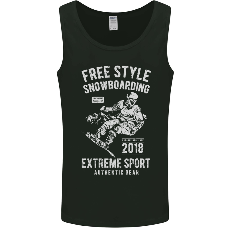 Freestyling Snowboarding Snowboard Mens Vest Tank Top Black