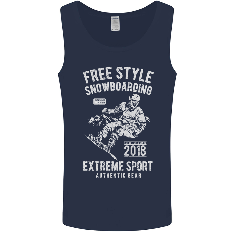 Freestyling Snowboarding Snowboard Mens Vest Tank Top Navy Blue