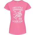 Freestyling Snowboarding Snowboard Womens Petite Cut T-Shirt Azalea
