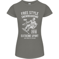 Freestyling Snowboarding Snowboard Womens Petite Cut T-Shirt Charcoal