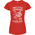 Freestyling Snowboarding Snowboard Womens Petite Cut T-Shirt Red