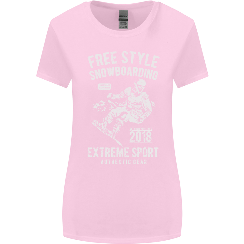 Freestyling Snowboarding Snowboard Womens Wider Cut T-Shirt Light Pink