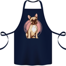 French Bulldog Cotton Apron 100% Organic Navy Blue