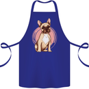 French Bulldog Cotton Apron 100% Organic Royal Blue