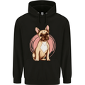 French Bulldog Mens 80% Cotton Hoodie Black