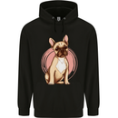 French Bulldog Mens 80% Cotton Hoodie Black